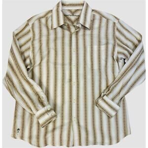 TOMMY BAHAMA Men’s Large Button Up Shirt Cotton Casual Office Beach Striped